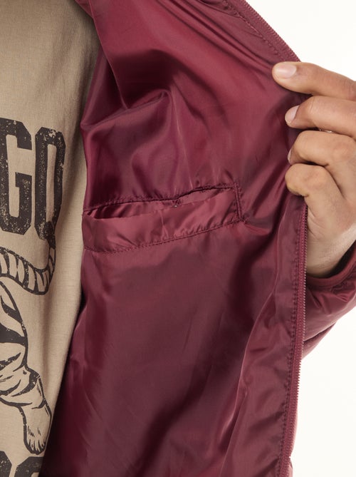 Casaco almofadado leve liso de mangas compridas e gola alta - Kiabi