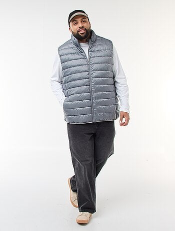 Casaco Acolchoado Leve Sem Mangas com Gola Subida