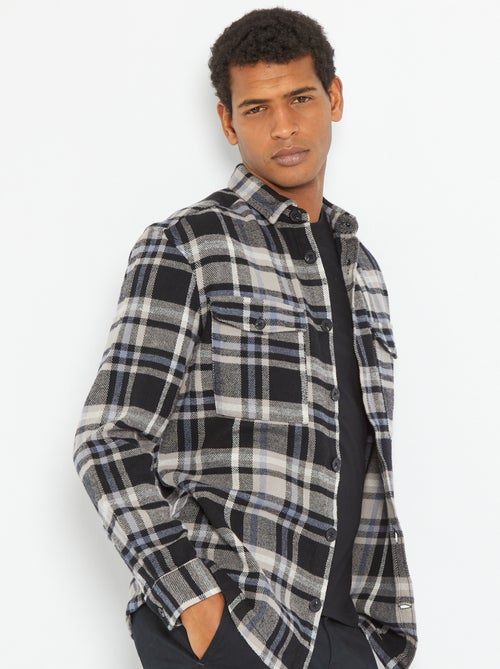 Casaco aos quadrados estilo camisa tipo casaco - Kiabi