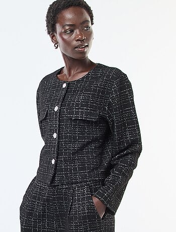 Casaco axadrezado 'JDY' com bolsos de aba