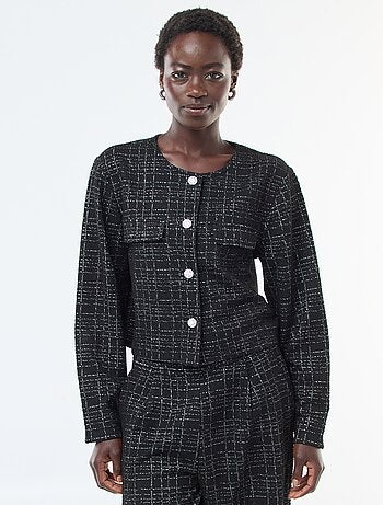 Casaco axadrezado 'JDY' com bolsos de aba