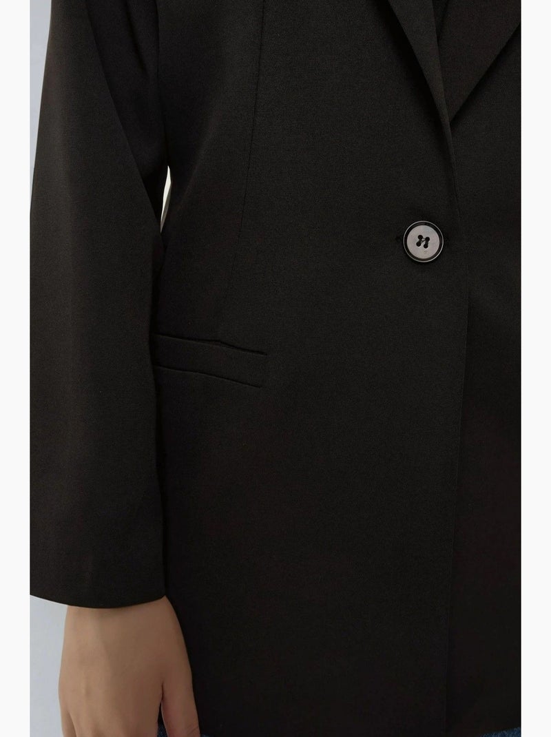Casaco blazer com forro de leopardo hiccup Preto - Kiabi