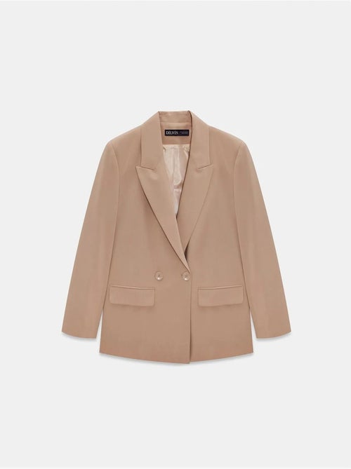 Casaco blazer comprido em crepe dilvin - Kiabi Casaco blazer comprido em crepe dilvin - Kiabi