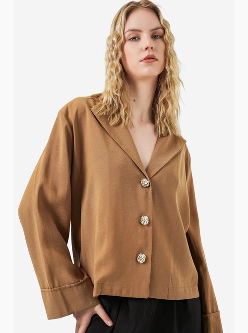 Casaco blazer oversize com fecho de botões bdart - Kiabi Casaco blazer oversize com fecho de botões bdart - Kiabi