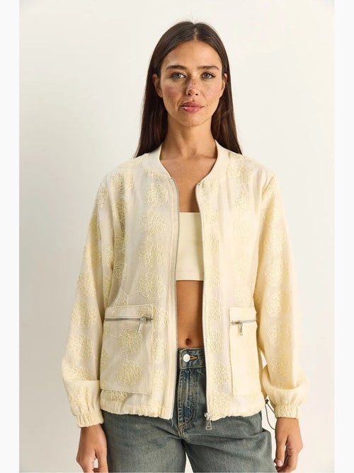 Casaco bomber com bordado floral lucci - Kiabi Casaco bomber com bordado floral lucci - Kiabi