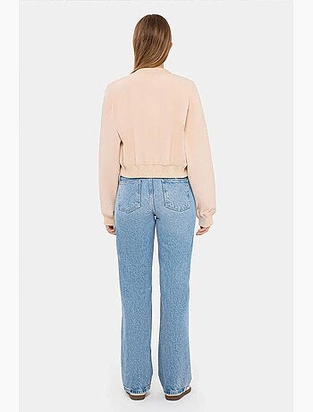 Casaco bomber com gola redonda e bolso hiccup