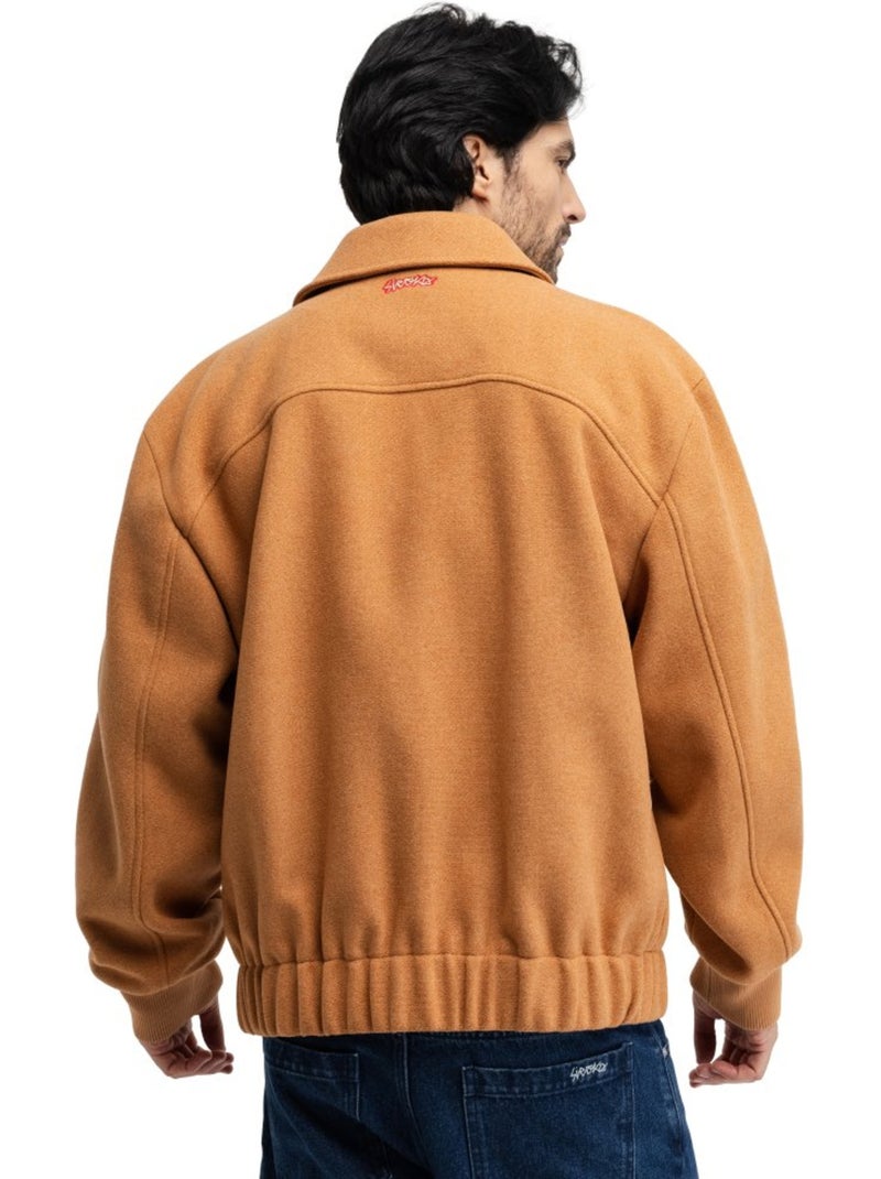 Casaco bomber de lã para homem Castanho - Kiabi