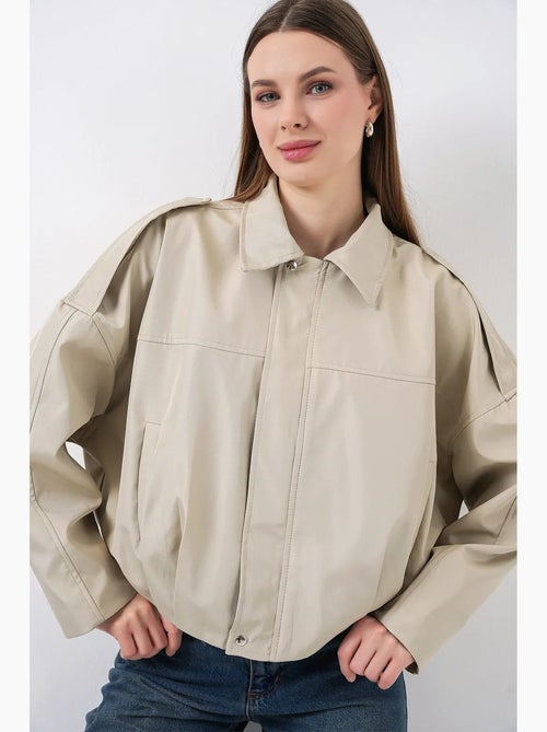 Casaco bomber em gabardina com fecho de correr bdart - Kiabi
