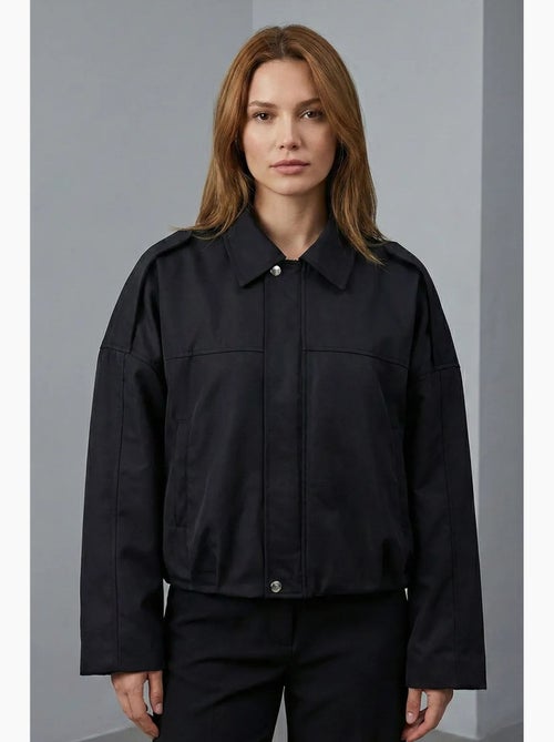 Casaco bomber em gabardina com fecho de correr bdart - Kiabi Casaco bomber em gabardina com fecho de correr bdart - Kiabi