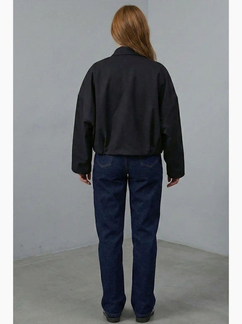 Casaco bomber em gabardina com fecho de correr bdart Preto - Kiabi