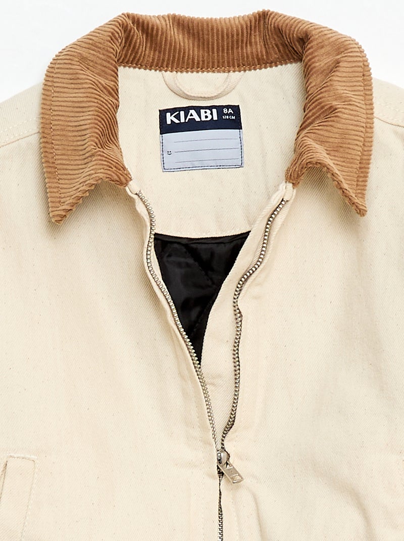 Casaco bomber em ganga Branco - Kiabi
