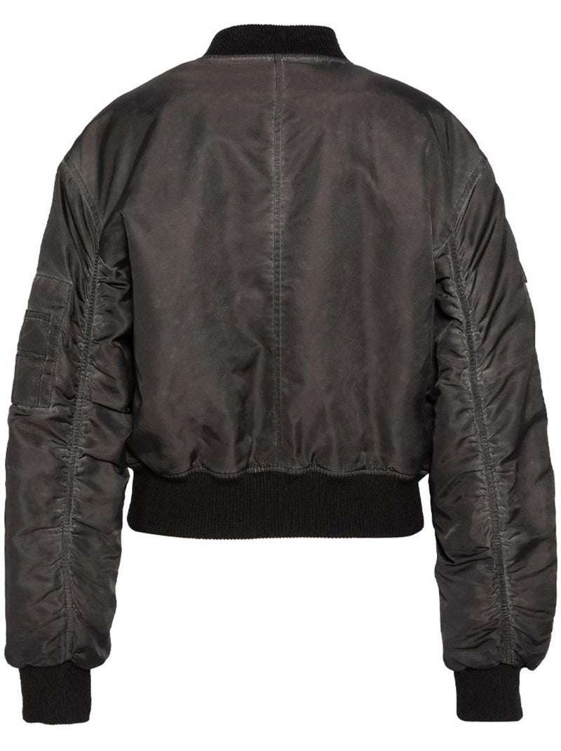 Casaco Bomber Oversize Preto para Mulher Schott Lavado Preto - Kiabi