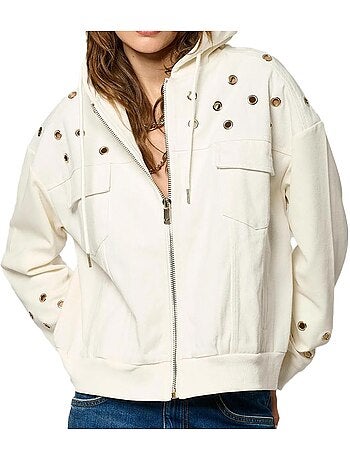 Casaco branco feminino kaporal moka