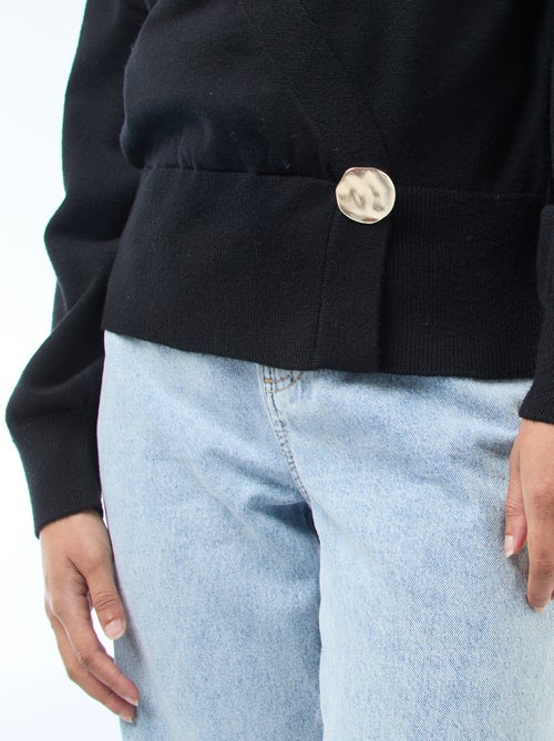 Casaco cache-cœur com botão dourado - Kiabi