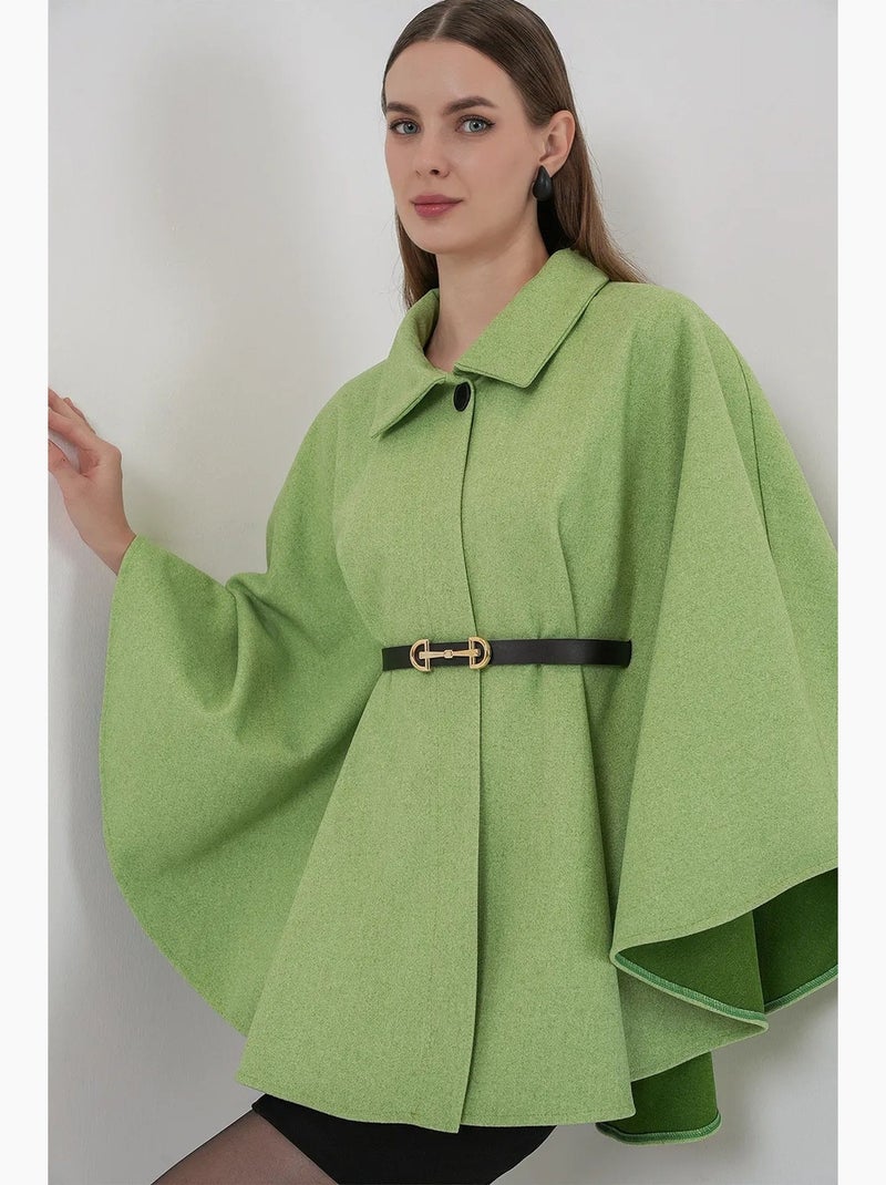 Casaco capa de tweed com cinto bdart Verde claro - Kiabi