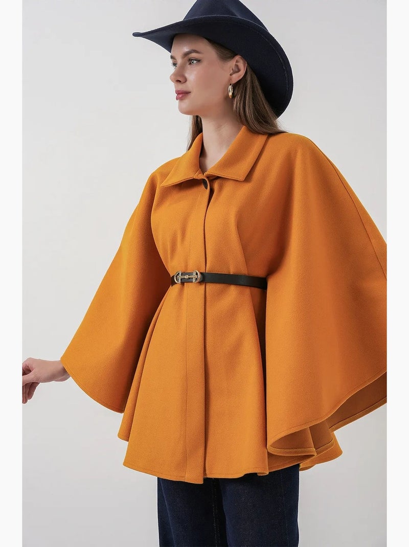 Casaco capa de tweed com cinto bdart Vermelho tijolo - Kiabi