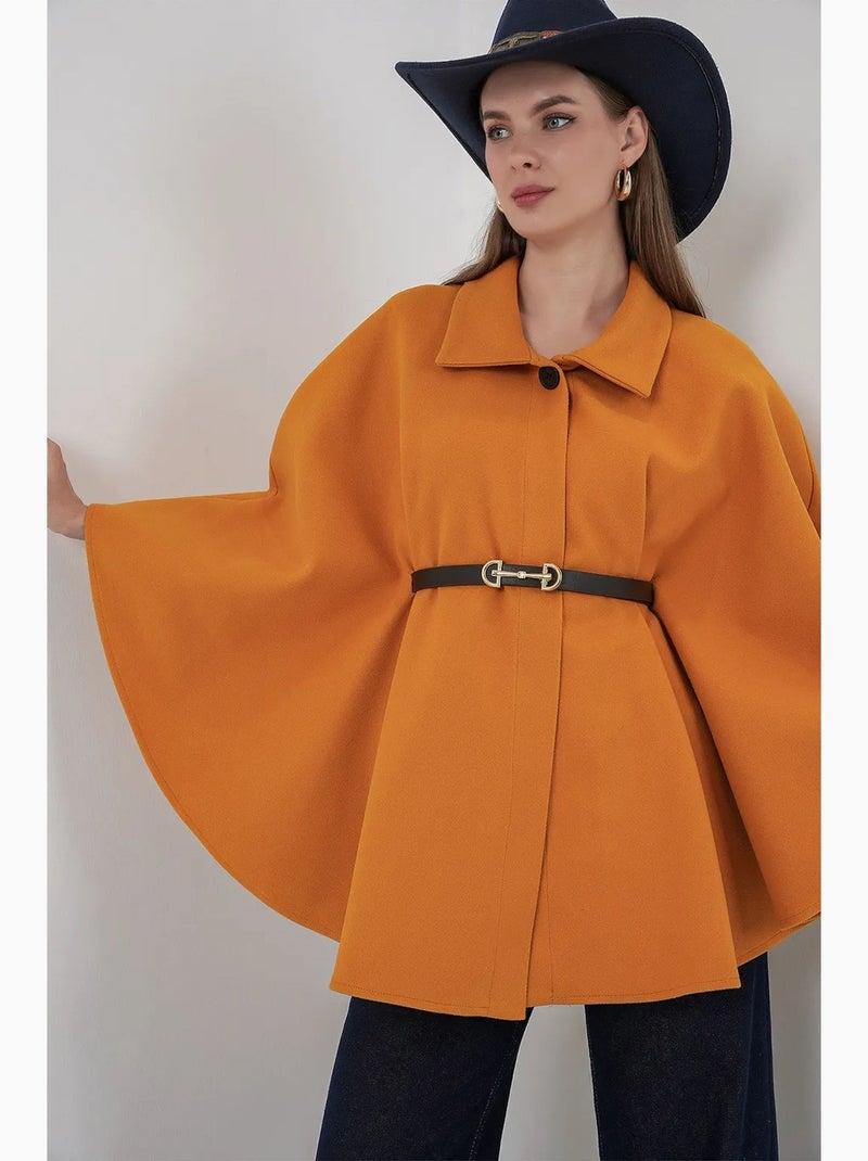 Casaco capa de tweed com cinto bdart Vermelho tijolo - Kiabi