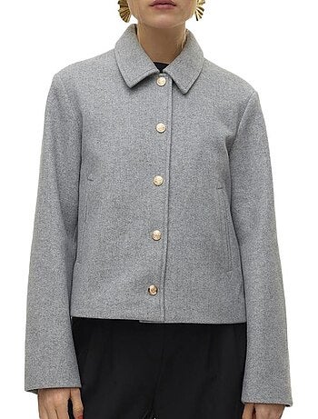 Casaco cinzento feminino vero moda fortunesofia