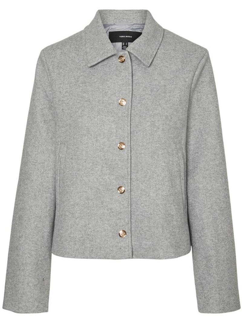 Casaco Cinzento Feminino Vero Moda Fortunesofia Cinza-prateado - Kiabi