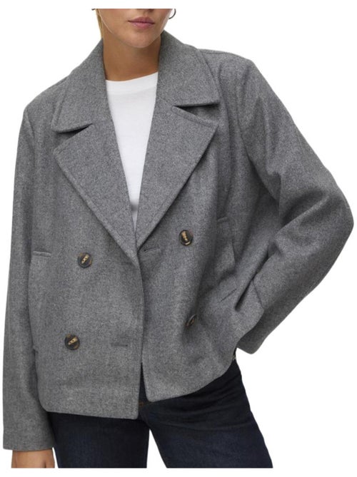 Casaco Cinzento Feminino Vero Moda Vincemia - Kiabi Casaco Cinzento Feminino Vero Moda Vincemia - Kiabi