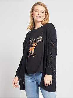 Casaco com abas em croché - Kiabi