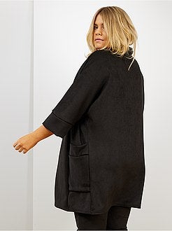 Casaco com aspeto de camurça com gola larga - Kiabi