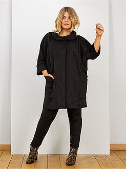 Casaco com aspeto de camurça com gola larga - Kiabi