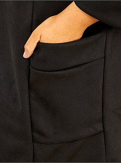 Casaco com aspeto de camurça com gola larga - Kiabi