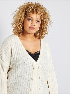 Casaco com botões cruzados em malha de fantasia - Kiabi