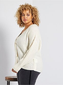 Casaco com botões cruzados em malha de fantasia - Kiabi