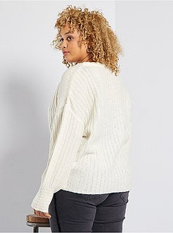 Casaco com botões cruzados em malha de fantasia - Kiabi