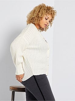 Casaco com botões cruzados em malha de fantasia - Kiabi