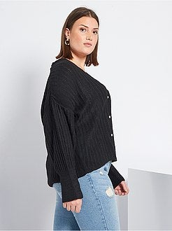 Casaco com botões cruzados em malha de fantasia - Kiabi