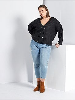 Casaco com botões cruzados em malha de fantasia - Kiabi