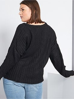 Casaco com botões cruzados em malha de fantasia - Kiabi