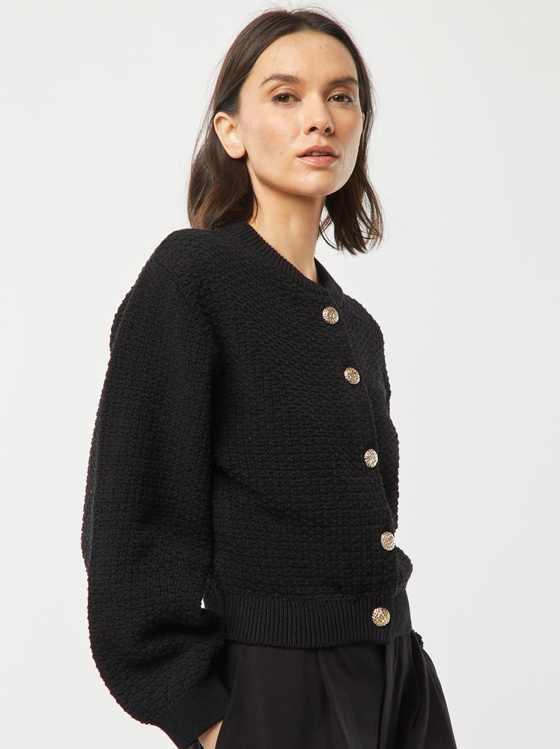 Casaco com botões de fantasia dourados Preto - Kiabi