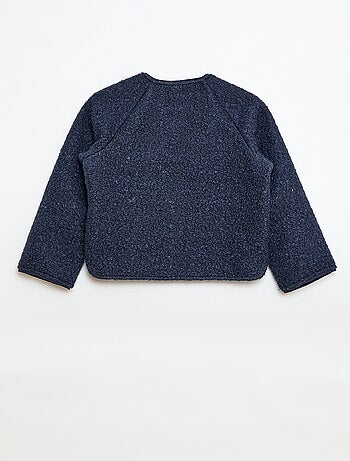 Casaco com botões de pressão efeito borreguito