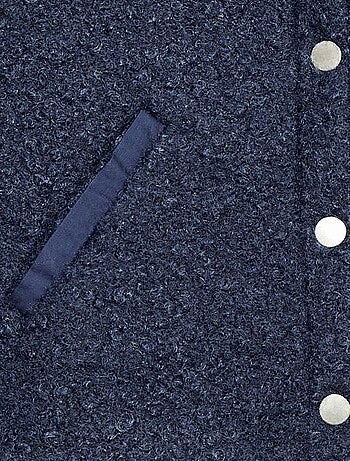 Casaco com botões de pressão efeito borreguito