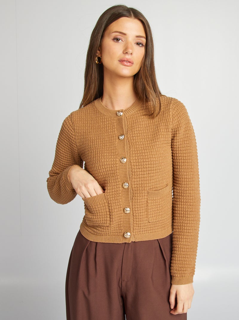 Casaco com botões dourados BEGE - Kiabi