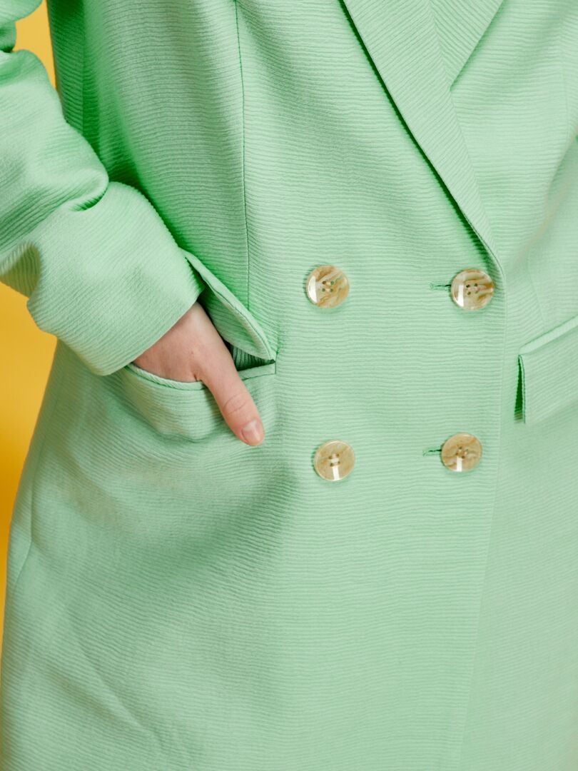 Casaco com botões duplos Verde - Kiabi