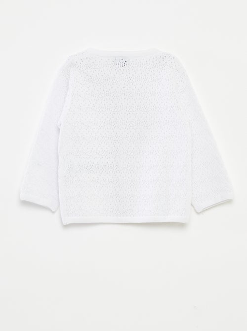 Casaco com botões em malha ajurada - Kiabi