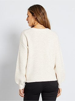 Casaco com botões em malha - Kiabi