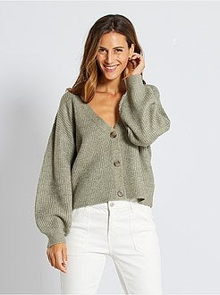 Casaco com botões em malha - Kiabi