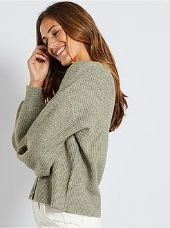 Casaco com botões em malha - Kiabi