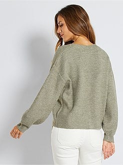 Casaco com botões em malha - Kiabi