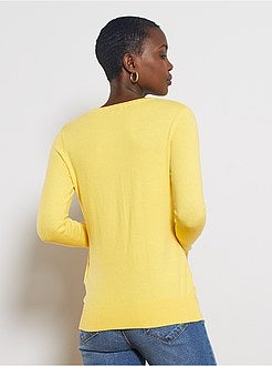 Casaco com botões em malha fina - Kiabi