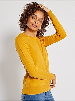 Casaco com botões em malha fina - Kiabi