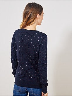 Casaco com botões em malha fina - Kiabi