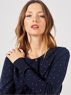 Casaco com botões em malha fina - Kiabi