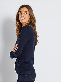 Casaco com botões em malha fina - Kiabi